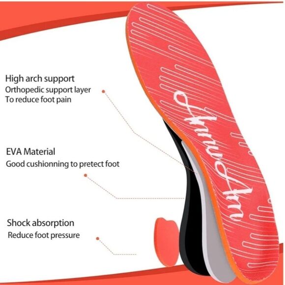 Arch Support Inserts for Plantar Fasciitis Relief Insoles Men 13-13.5 - Picture 2 of 6